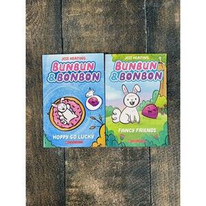 Lot Of 2 BunBun and BonBon Paperback Books By Jess Keating. Hoppy Go Lucky